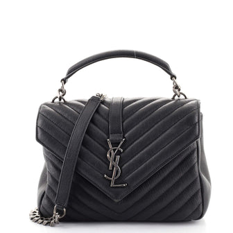 Saint Laurent Classic Monogram College Bag Matelasse Chevron Leather Medium