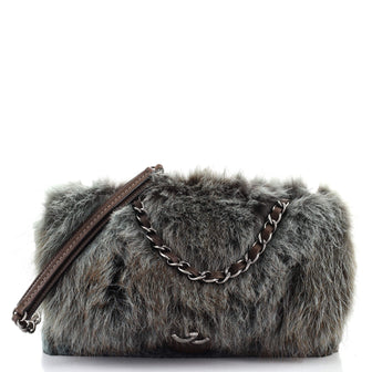 Chanel Zip Flap Bag Fur Medium
