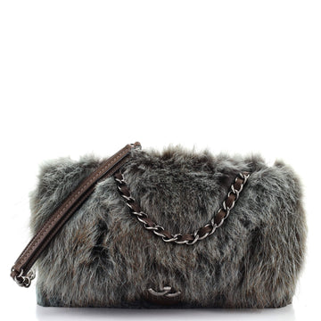 Chanel Zip Flap Bag Fur Medium