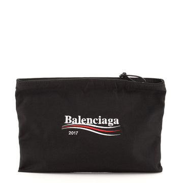 Balenciaga Explorer Zip Pouch Embroidered Canvas Large