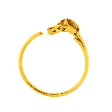 Hermes Horse Head Bangle Bracelet Gold Plated Metal