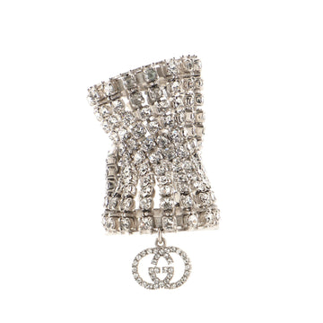 Gucci Interlocking Ring Metal with Crystals