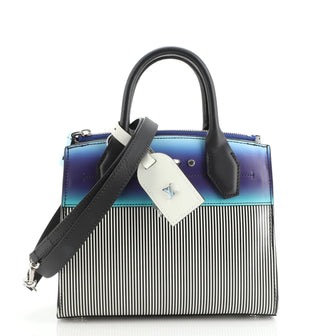 Louis Vuitton City Steamer Handbag Striped and Gradient Leather Mini
