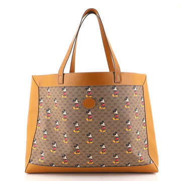 Gucci Disney Mickey Mouse Soft Open Tote Printed Mini GG Coated Canvas Medium