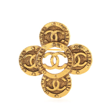 Chanel Vintage CC Medallion Brooch Metal