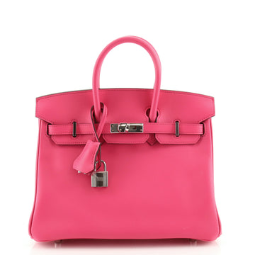 Hermes Birkin Handbag Pink Swift with Palladium Hardware 25