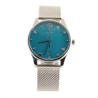 Gucci G-Timeless Charm Quartz Watch Stainless Steel with Mother of Pearl 36