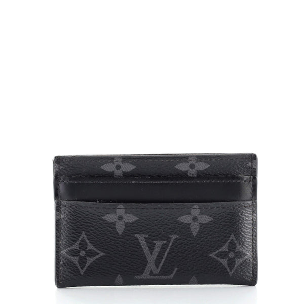 Louis Vuitton Double Card Holder, Monogram Eclipse Canvas Leather