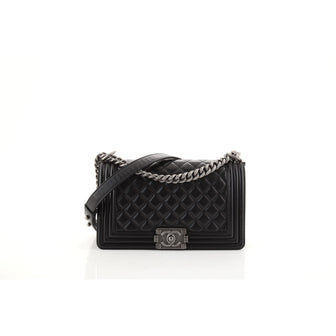 Chanel Boy Flap Bag Quilted Lambskin Old Medium