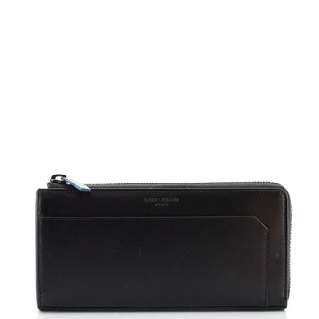 Saint Laurent Front Pocket Zip Around Wallet Leather