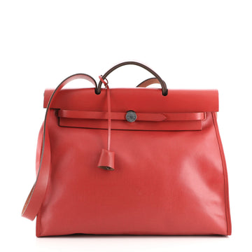 Hermes Herbag Zip Berline Vache Canvas and Leather 39