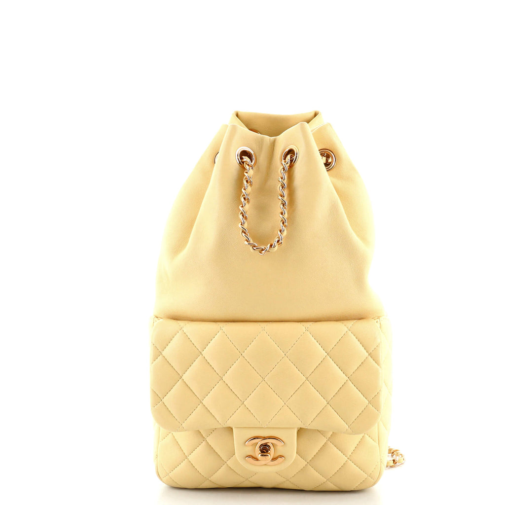 Chanel Backpack In Seoul Lambskin Small Yellow 950131