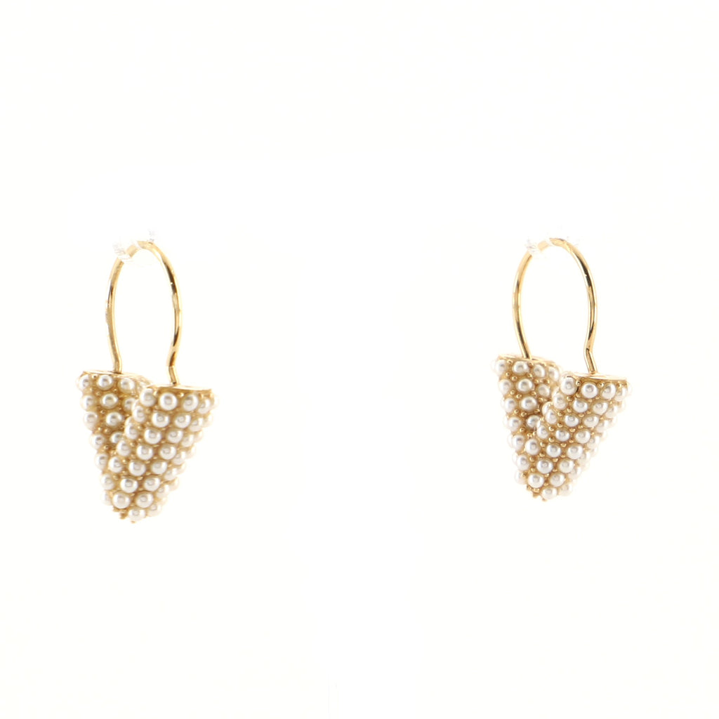 LOUIS VUITTON “Monogram” hoop earrings in yellow gold and pearls