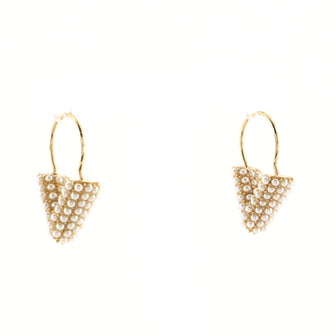 Louis Vuitton Gold-tone Essential V Pierced Earrings M61088 Women X1036