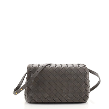 Bottega Veneta Full Flap Crossbody Bag Intrecciato Leather Small