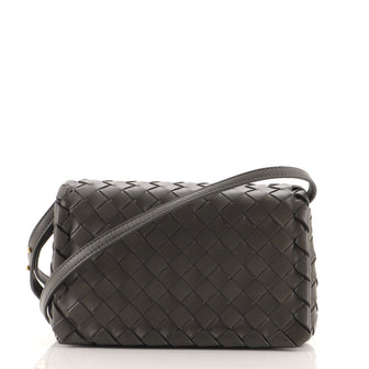 Bottega Veneta Full Flap Crossbody Bag Intrecciato Leather Small