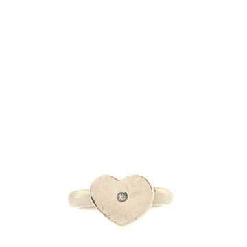 Tiffany & Co. Paloma Picasso Modern Heart Ring Sterling Silver with Diamond