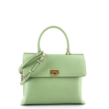 Salvatore Ferragamo Trifolio Top Handle Bag Leather Medium