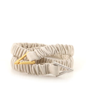 Bottega Veneta Ruched Double V Belt Leather Thin