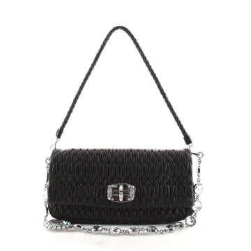 Miu Miu Crystal Clutch Matelasse Leather Medium
