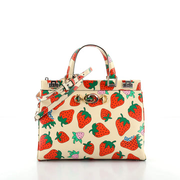 Gucci Zumi Top Handle Bag Printed Leather Medium