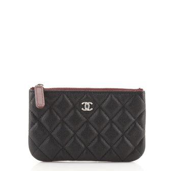 Chanel Classic O Case Pouch Quilted Caviar Mini