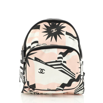 Chanel La Pausa Bay Backpack Printed Canvas Medium