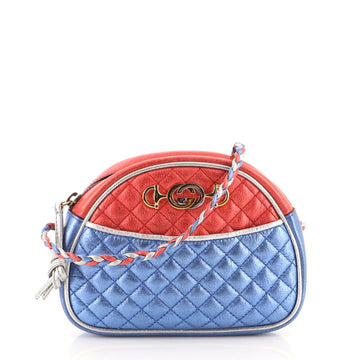 Gucci Trapuntata Camera Shoulder Bag Quilted Laminated Leather Mini