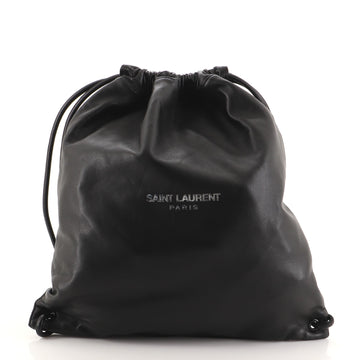 Saint Laurent Teddy Drawstring Backpack Leather Large