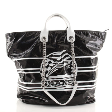 Chanel La Pausa Bay Shopping Tote Printed Vinyl Large