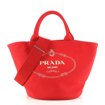 Prada Canapa Convertible Shopping Tote Canvas Medium