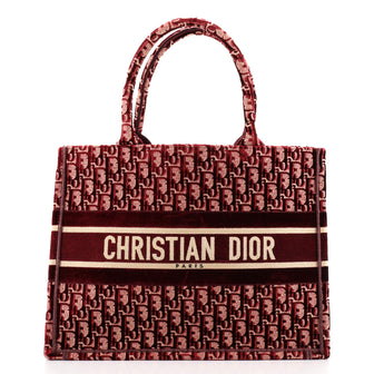 Christian Dior Book Tote Oblique Velvet Small