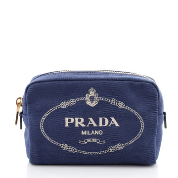 Prada Logo Cosmetic Pouch Canvas Mini