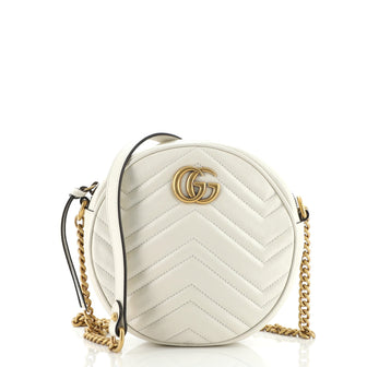 Gucci GG Marmont Round Shoulder Bag Matelasse Leather Mini