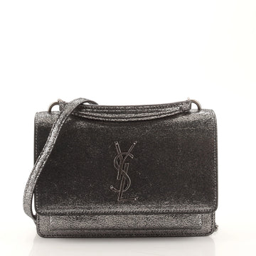 Saint Laurent Sunset Top Handle Chain Wallet Metallic Leather
