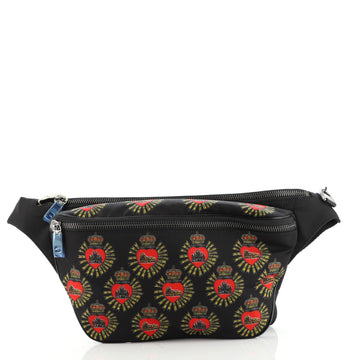 Dolce & Gabbana Front Zip Waist Bag Printed Nylon