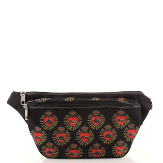 Dolce & Gabbana Front Zip Waist Bag Printed Nylon