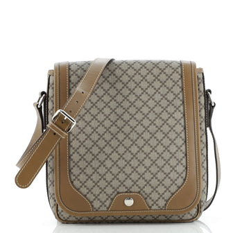 Gucci Snap Flap Messenger Bag Diamante Coated Canvas Medium
