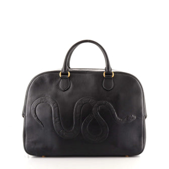 Gucci Animal Duffle Bag Embossed Leather Large