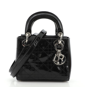 Christian Dior Vintage Lady Dior Bag Cannage Quilt Patent Mini