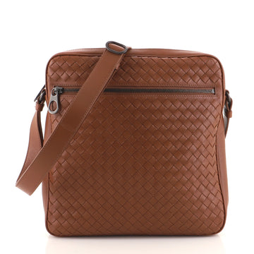 Bottega Veneta Front Zip Crossbody Intrecciato Nappa Small