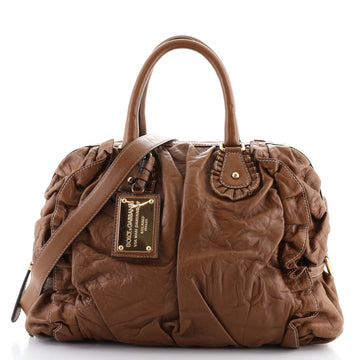 Dolce & Gabbana Convertible Ruffle Bag Leather Medium