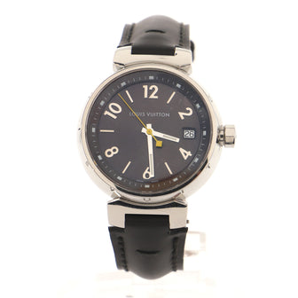 Louis Vuitton Tambour Quartz Watch Stainless Steel and Patent 34