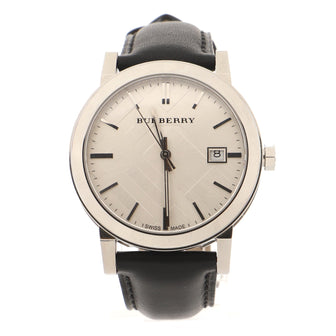 Burberry The City Quartz Watch Stainless Steel and Leather 38