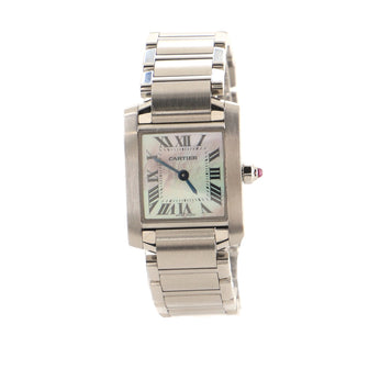 Cartier Tank Francaise Quartz Watch Stainless Steel with Mother of Pearl 20