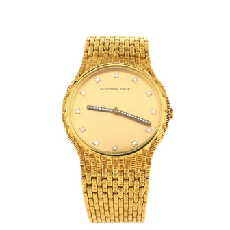 Audemars Piguet Cobra Round Quartz Watch Yellow Gold with Diamond Markers and Hands 30