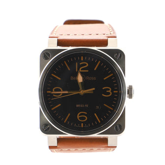 Bell & Ross Aviation Golden Heritage Automatic Watch Stainless Steel and Leather 42