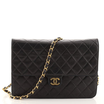 Chanel Vintage Clutch with Chain Quilted Leather Medium