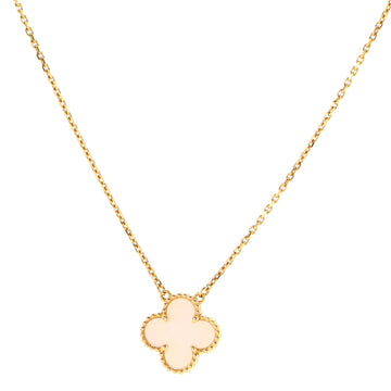 Van Cleef & Arpels Vintage Alhambra Pendant Necklace 18K Yellow Gold and Mother of Pearl