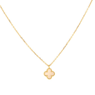 Van Cleef & Arpels Sweet Alhambra Pendant Necklace 18K Yellow Gold and Mother of Pearl
